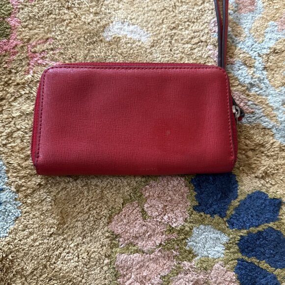 Coach Classic Red Zip Wristlet Wallet clutch - Picture 4 of 8